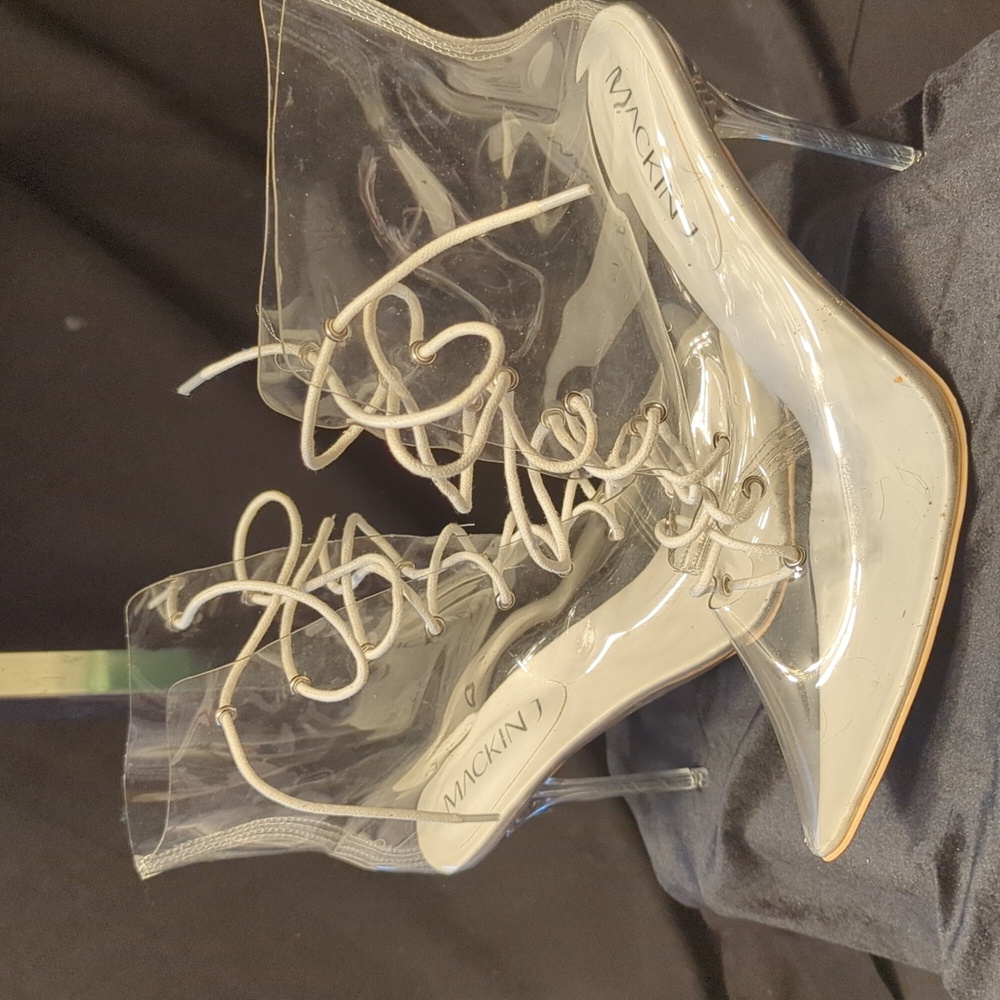 Mackin J Clear Stiletto Lace Up Boots